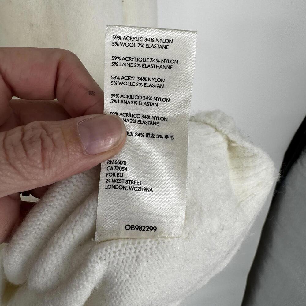 Free People Sweater  Women’s xs ivory cream wool blend turtleneck relaxed loose - Picture 5 of 7